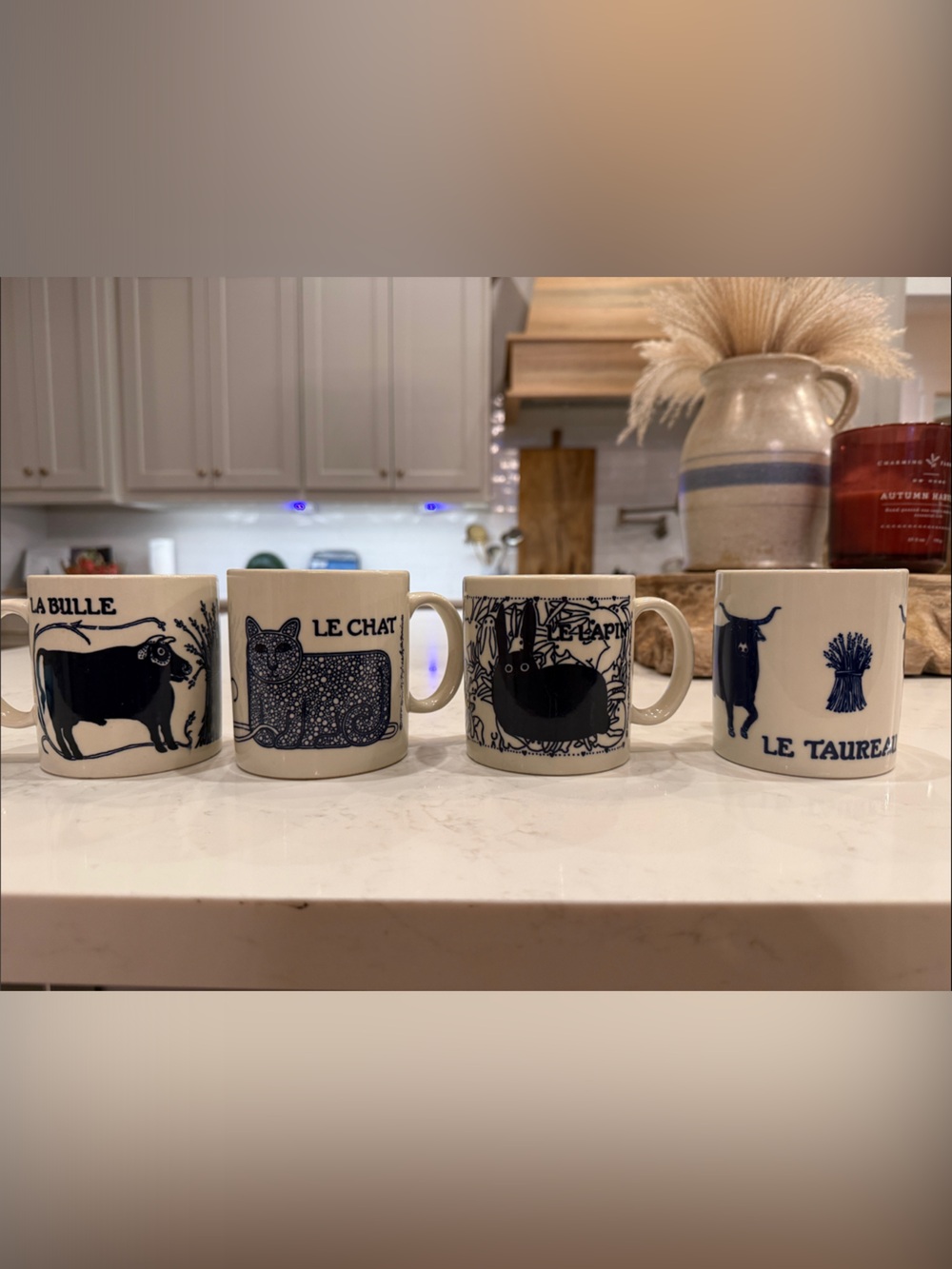 Blue and White Illustrated Animal Mug - Home Dining